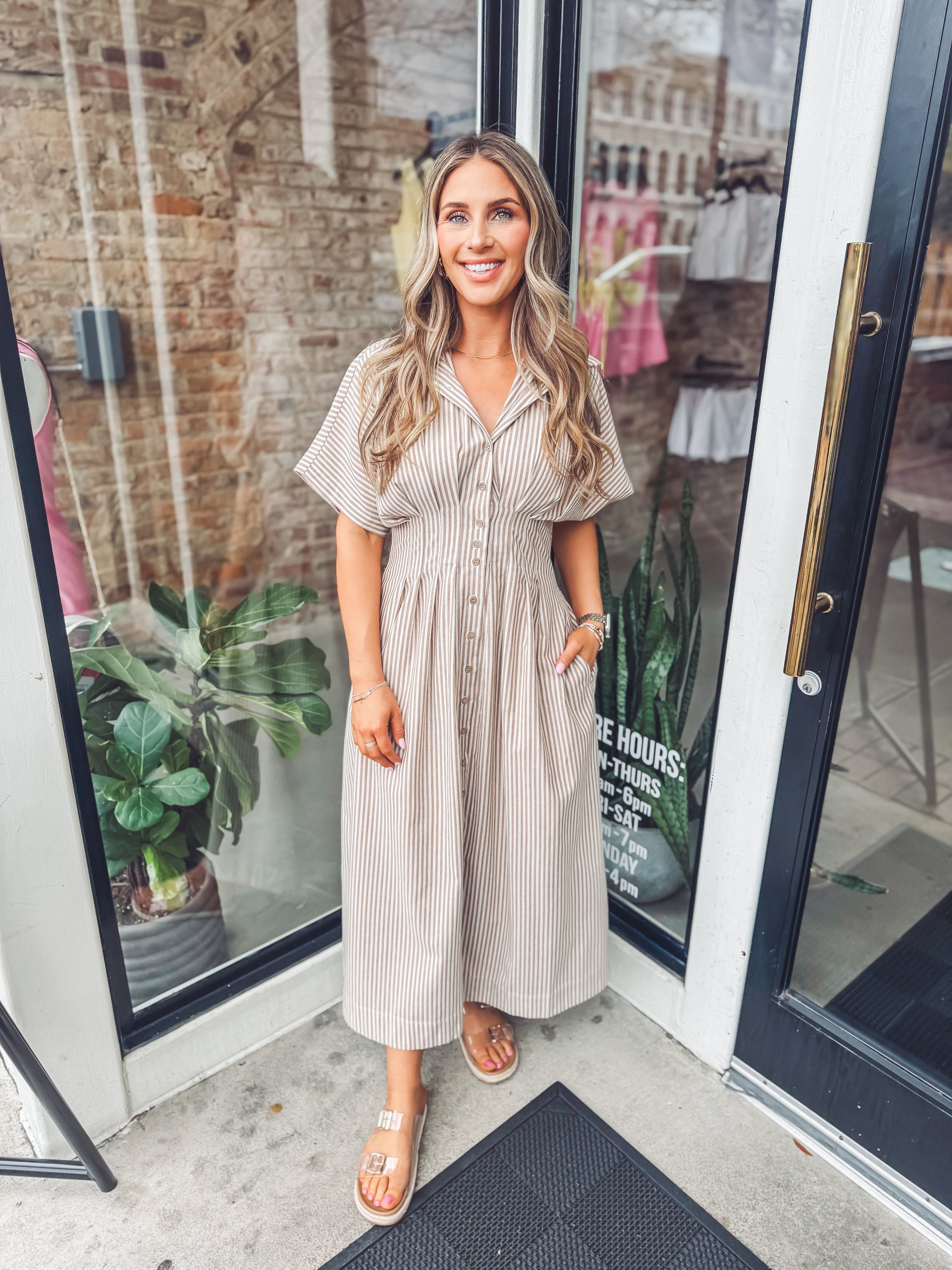 Mocha button down shirt dress Mocha button down shirt dress