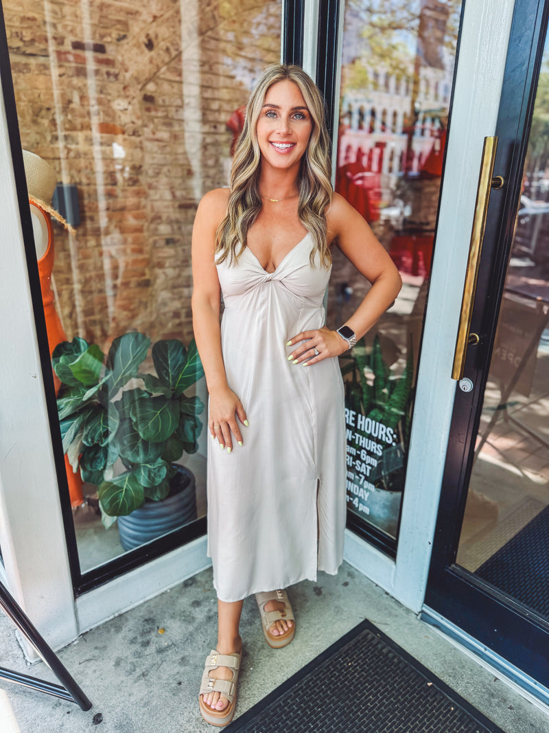 Twist midi dress - cream