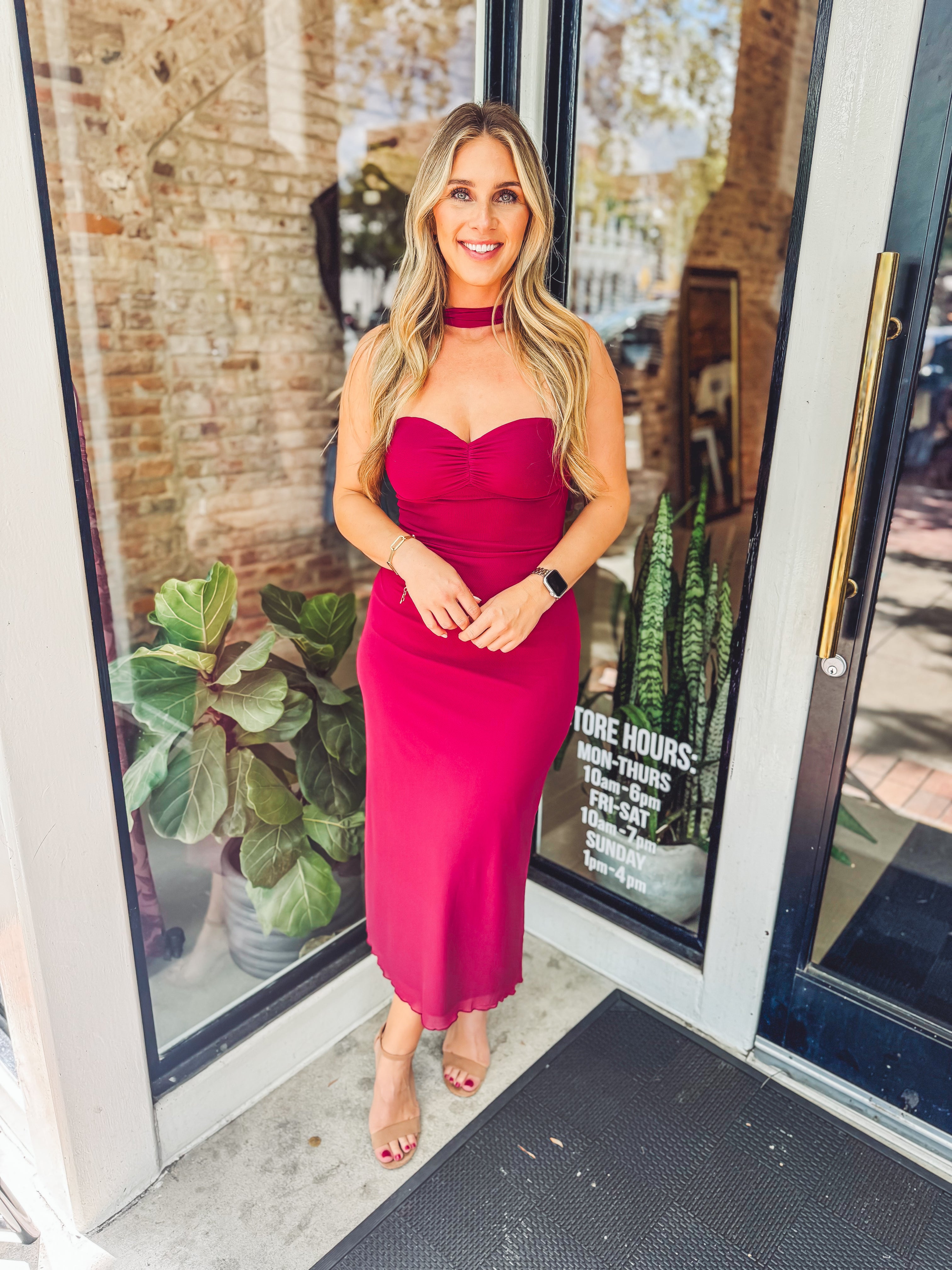 burgundy strapless dress with scarf midi The stretch fabric creates