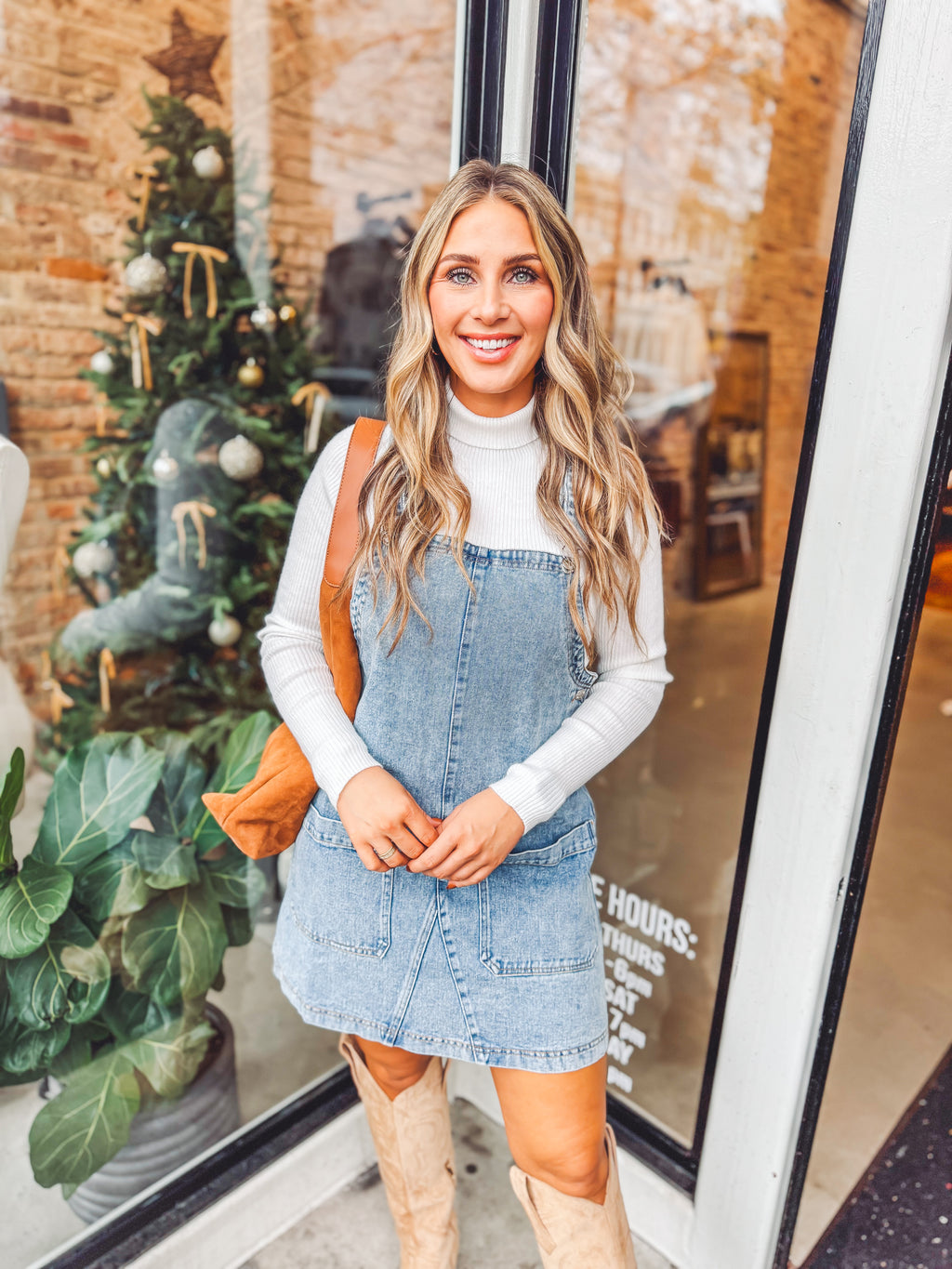 Denim overall dress