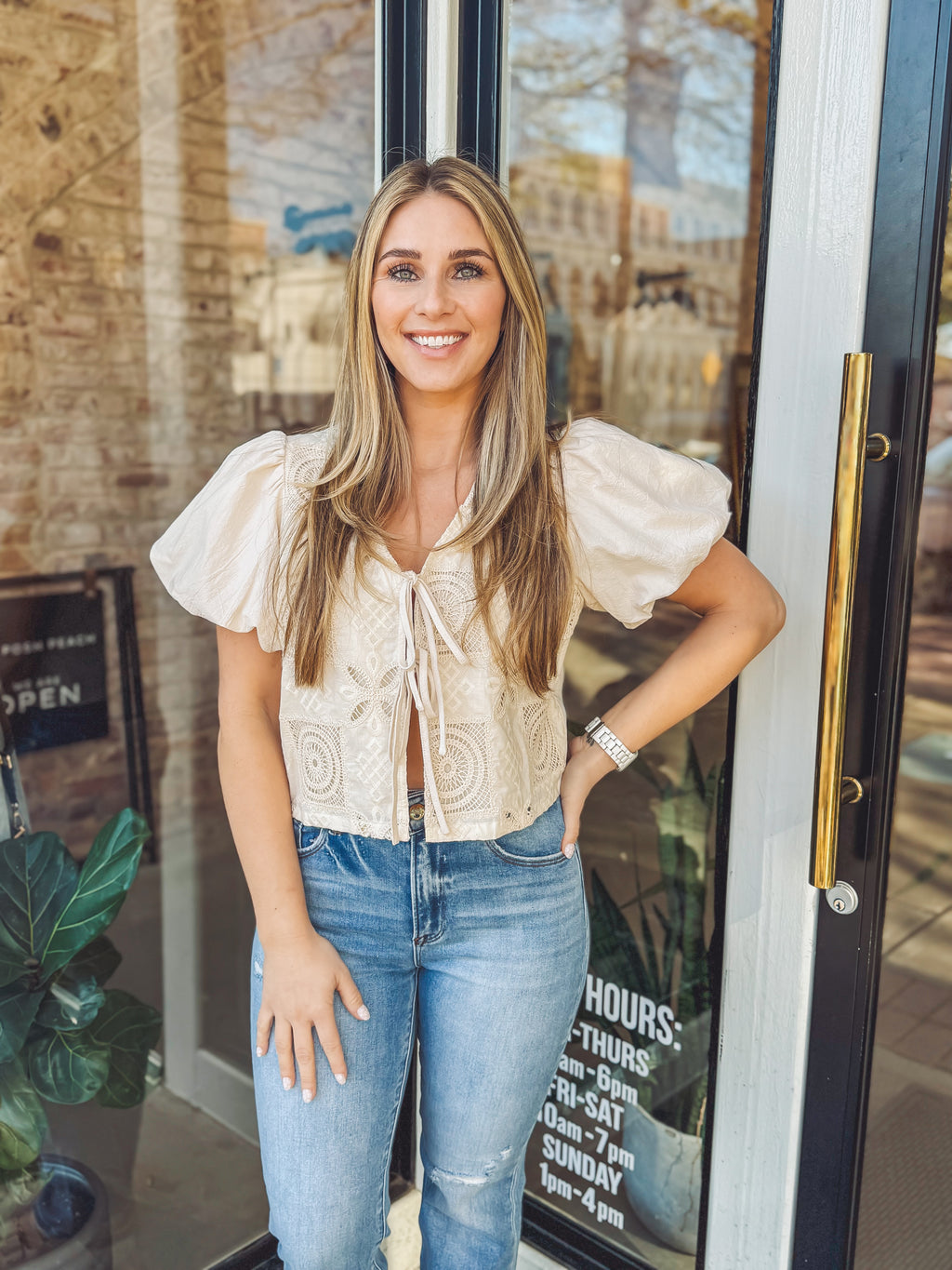 Crochet bubble tie top