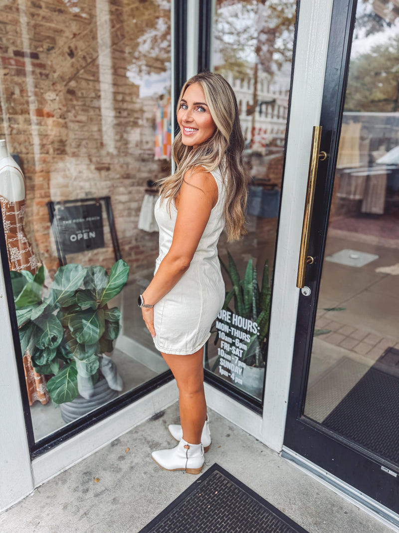 Stitched button dress