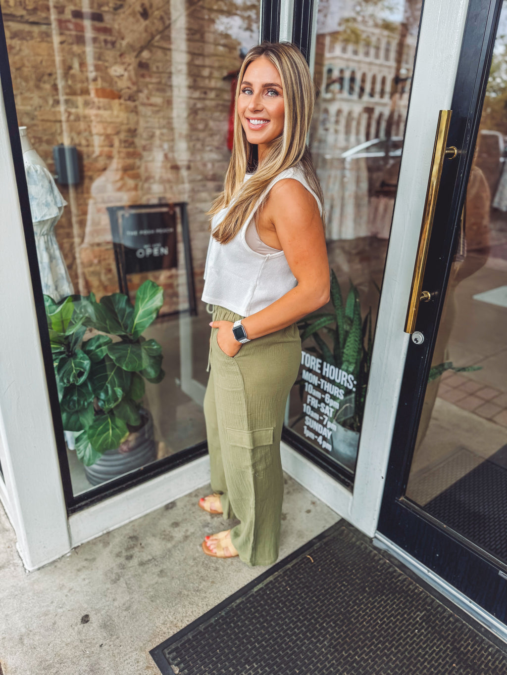 Olive cargo pants