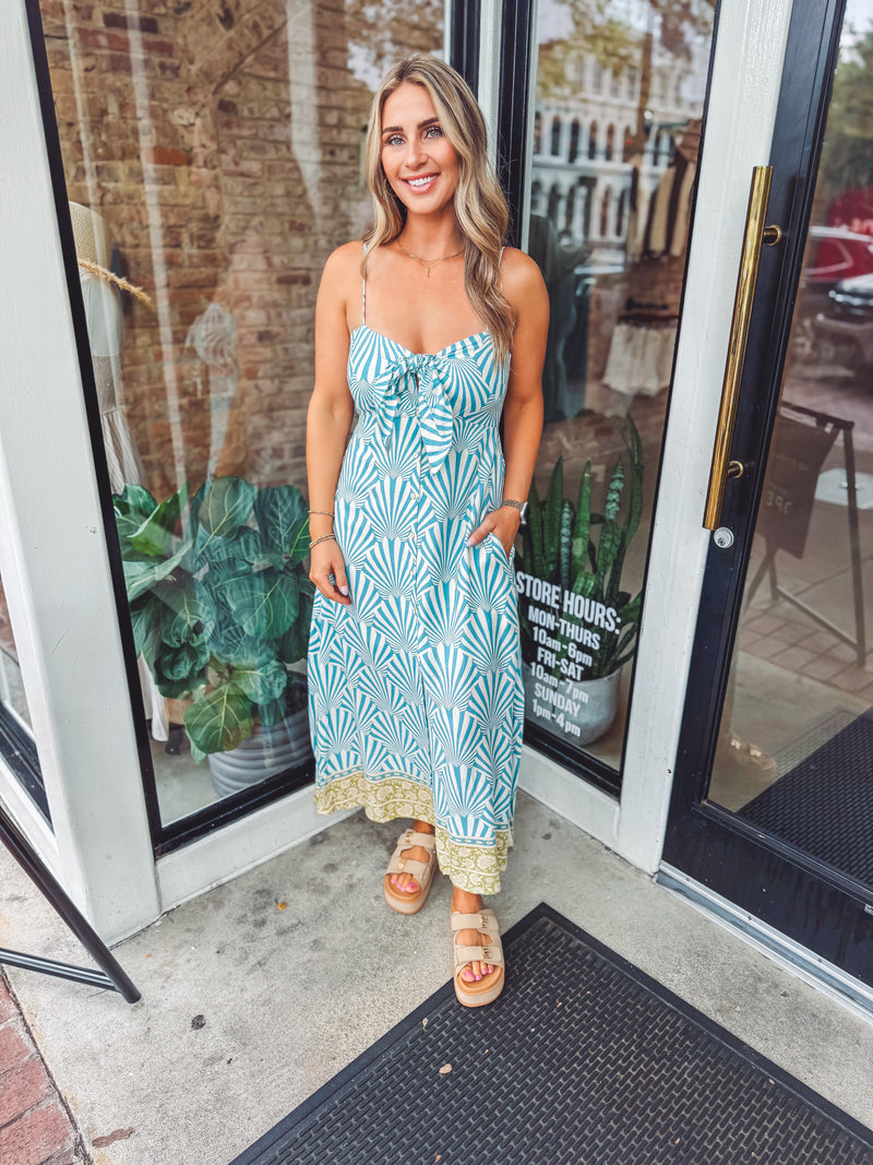 Multi print midi dress