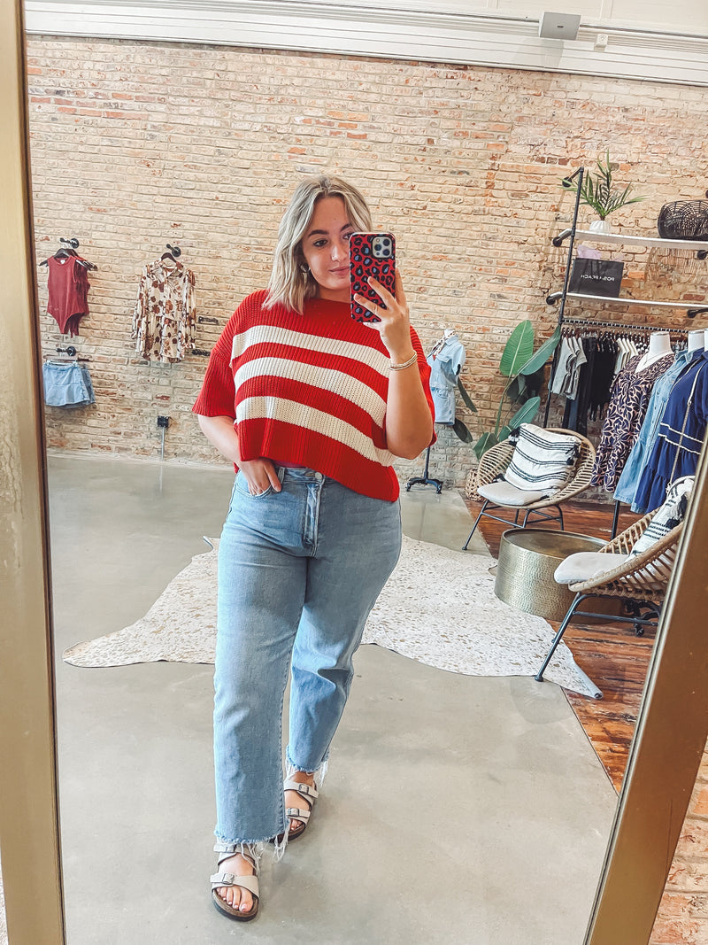 Georgia striped knit top