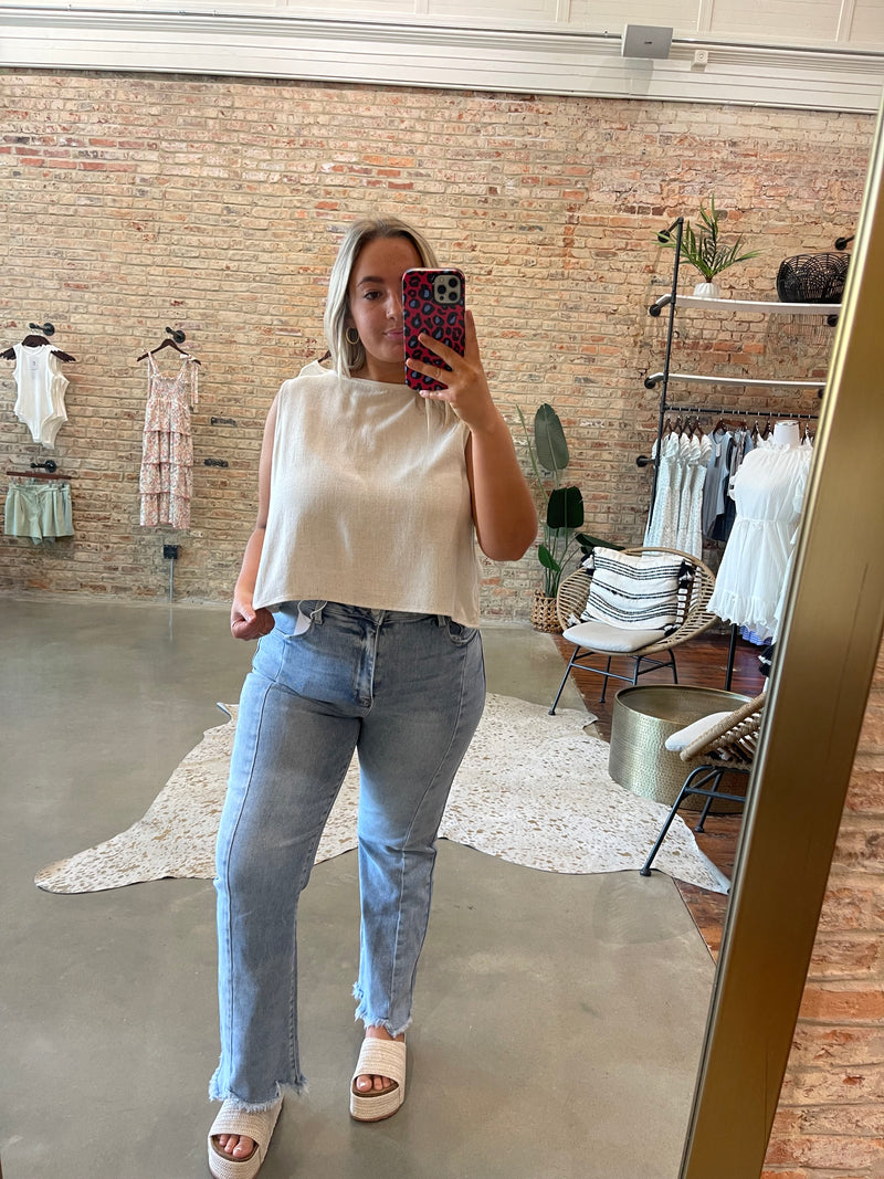 Oatmeal linen tank
