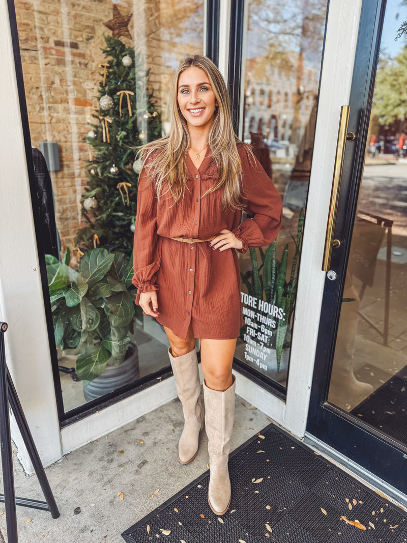 Fall embroidered dress