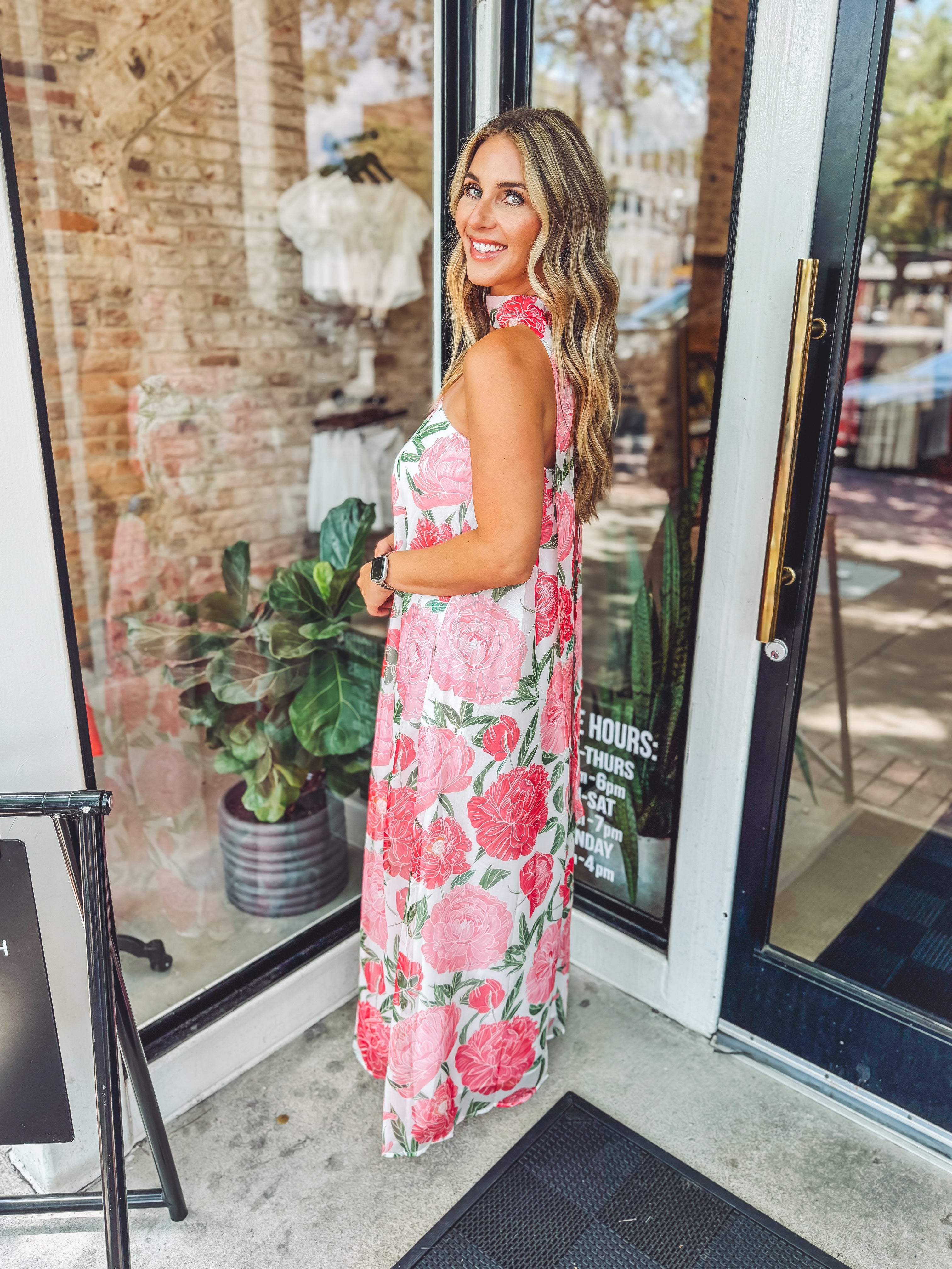 peony maxi dress floral Size:M 15.5 Neck 34-35 Sleeve Dry flat in the One Size / White 70s hawaiian dress