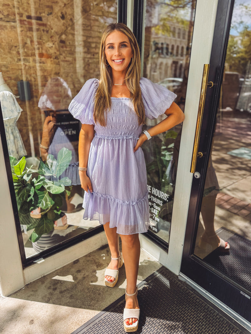 Living in lilac dress