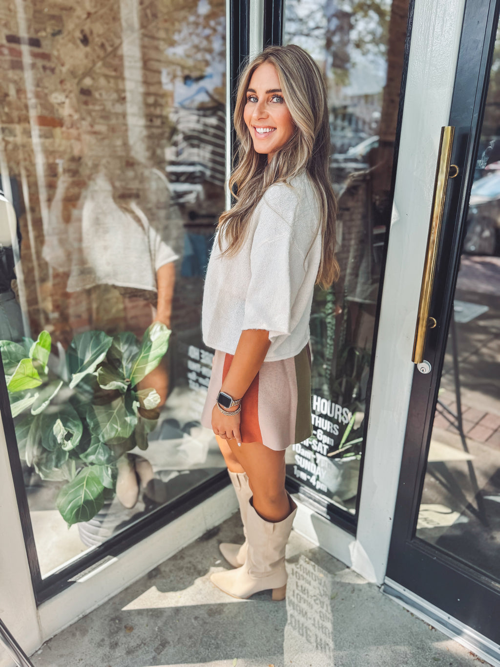Color block mini skirt