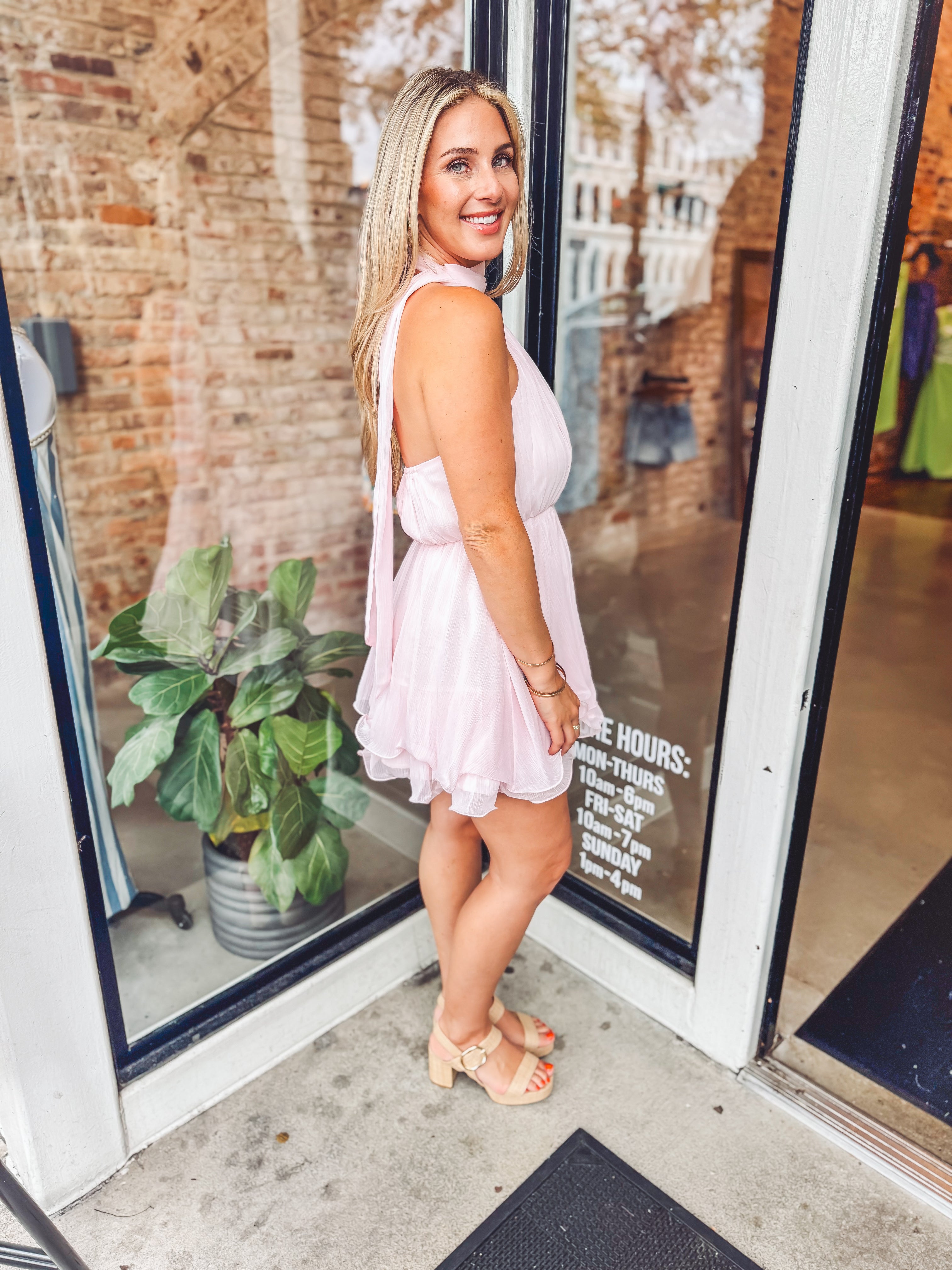 ruffle halter mini dress dress- pink dress lily Color:Blue stripes Karen Millen Stripe Fitted Graduation Gifts