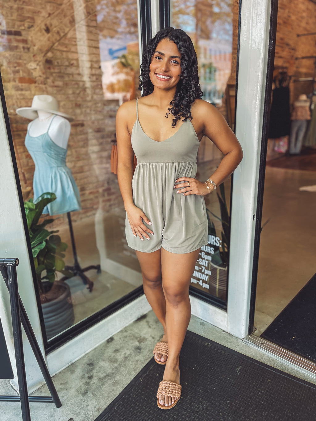 With ease romper - olive