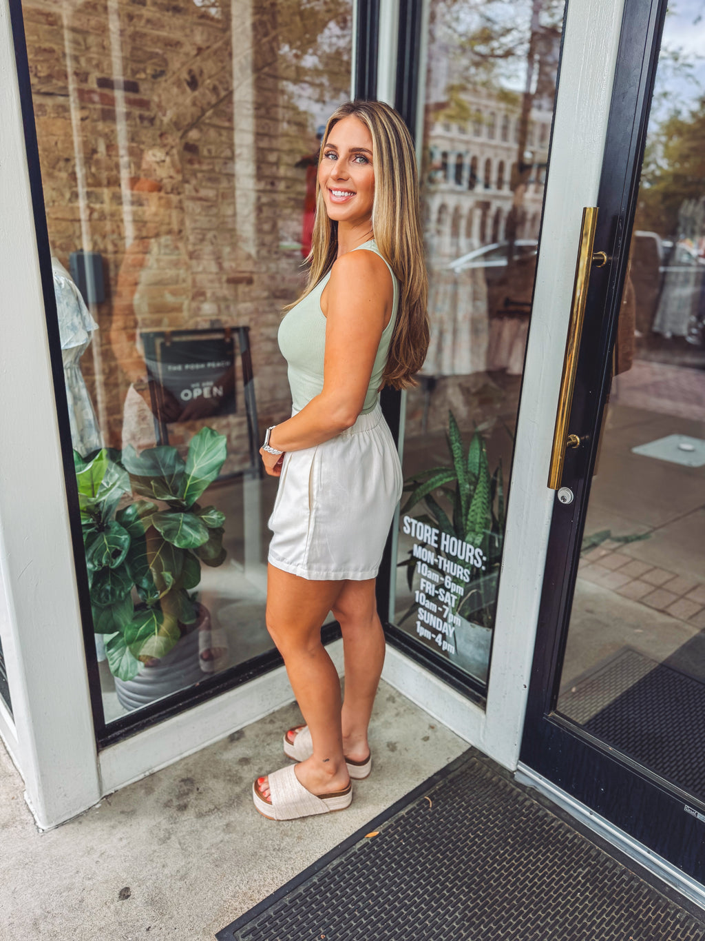 Round neck bodysuit -sage