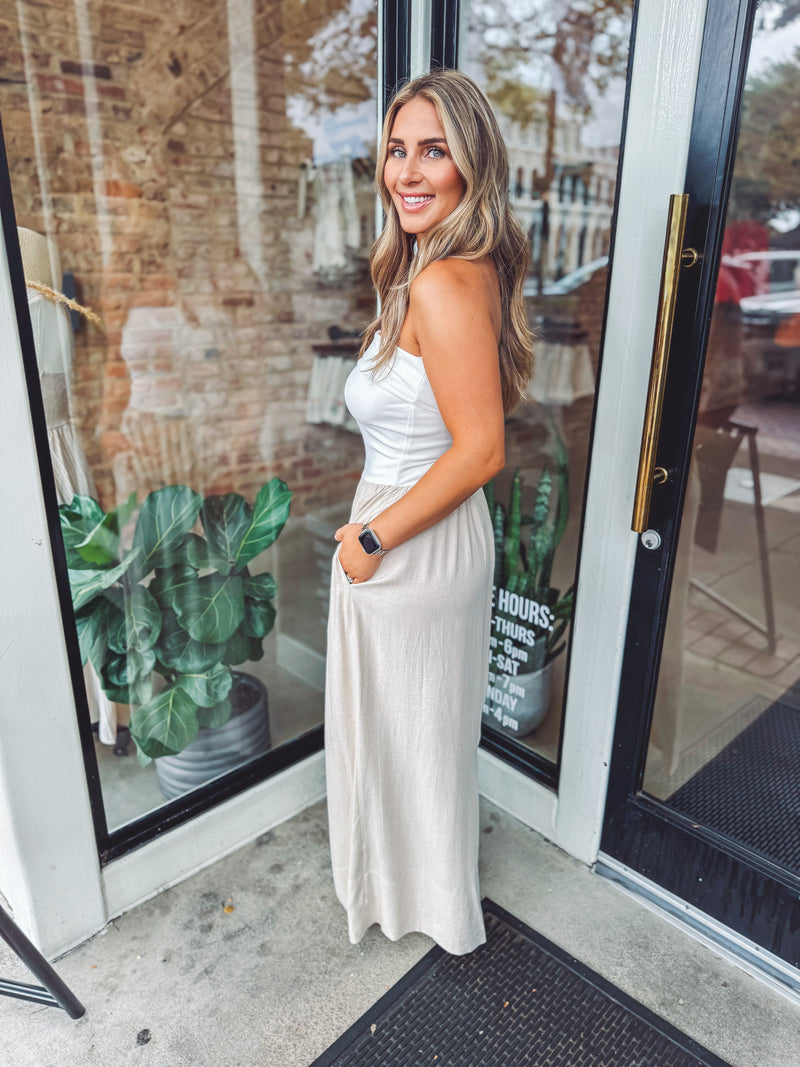 Two tone linen dress