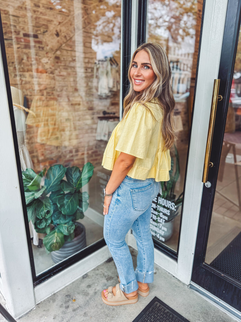 Pin tuck butter blouse