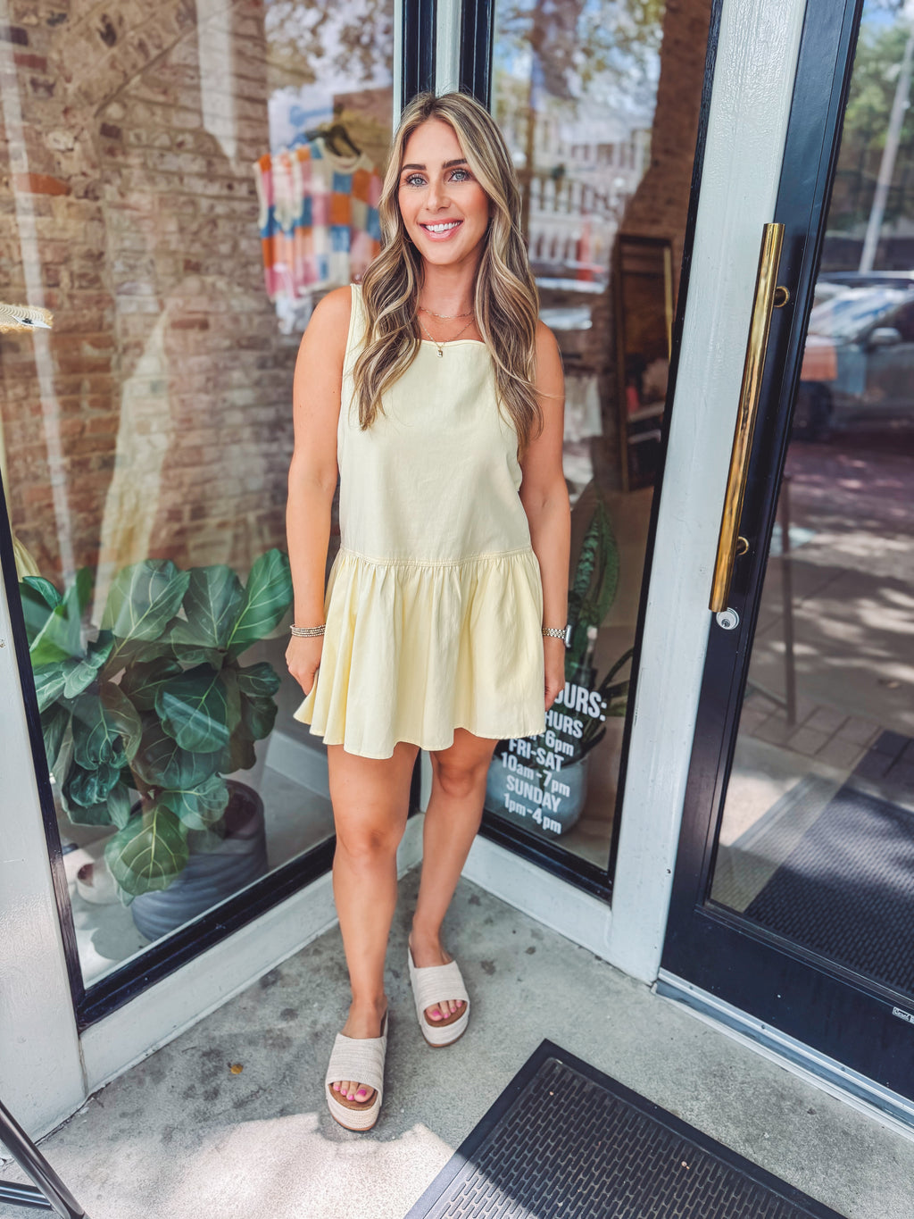 Living in yellow mini dress