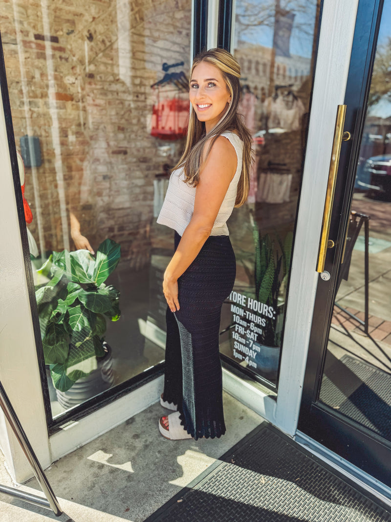 Crochet wide leg pants