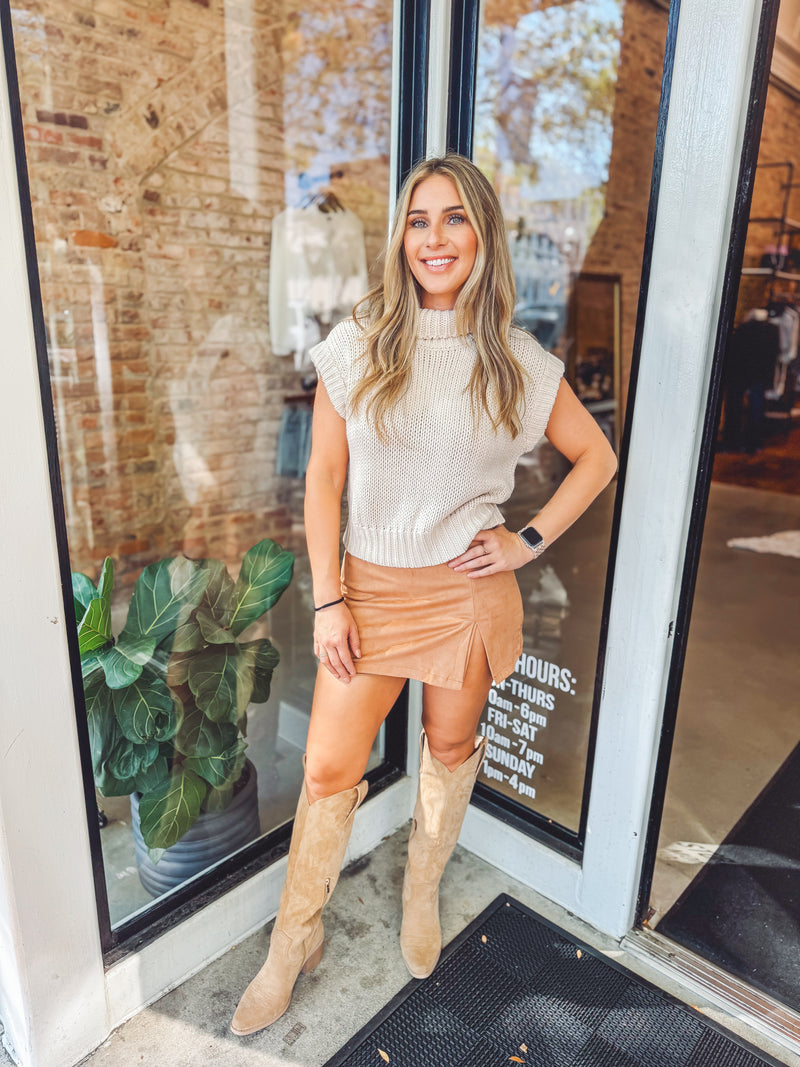 Side slit skort