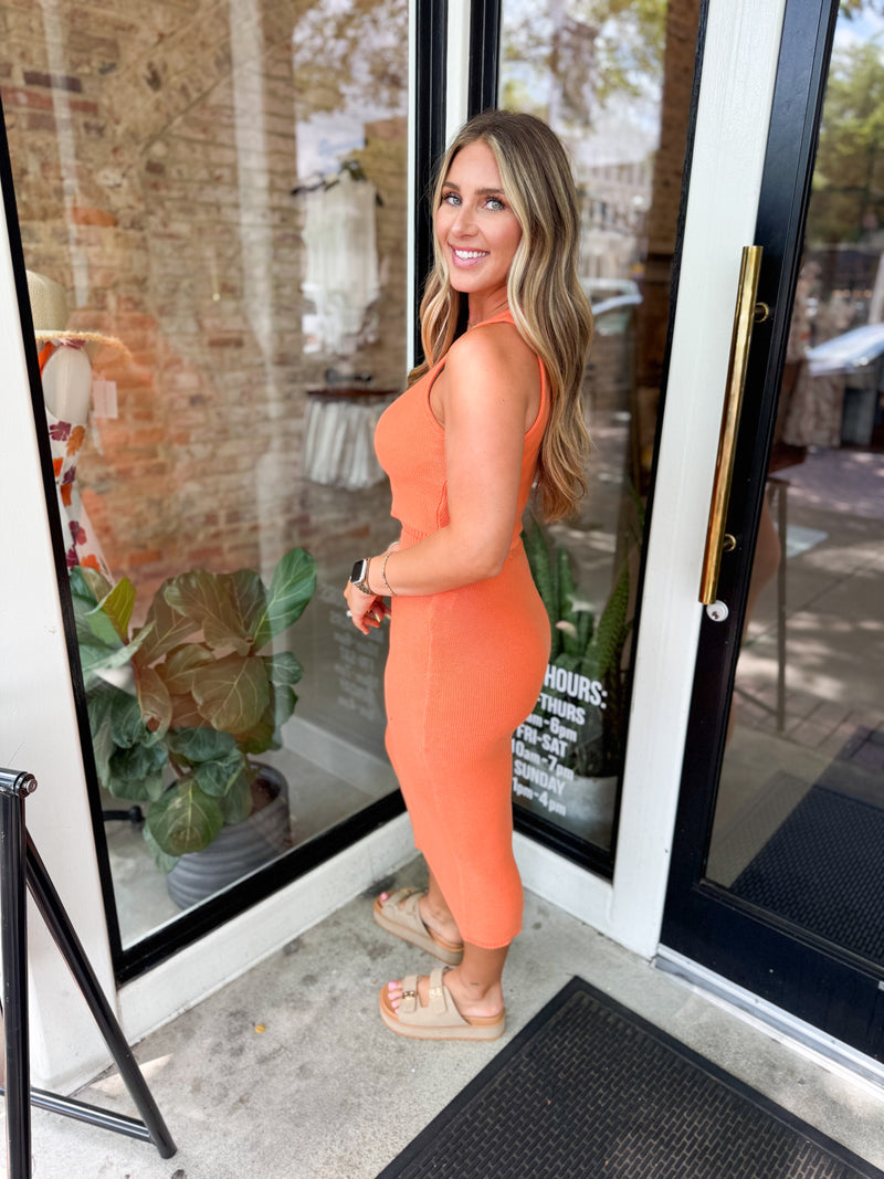Tangerine summer skirt - set