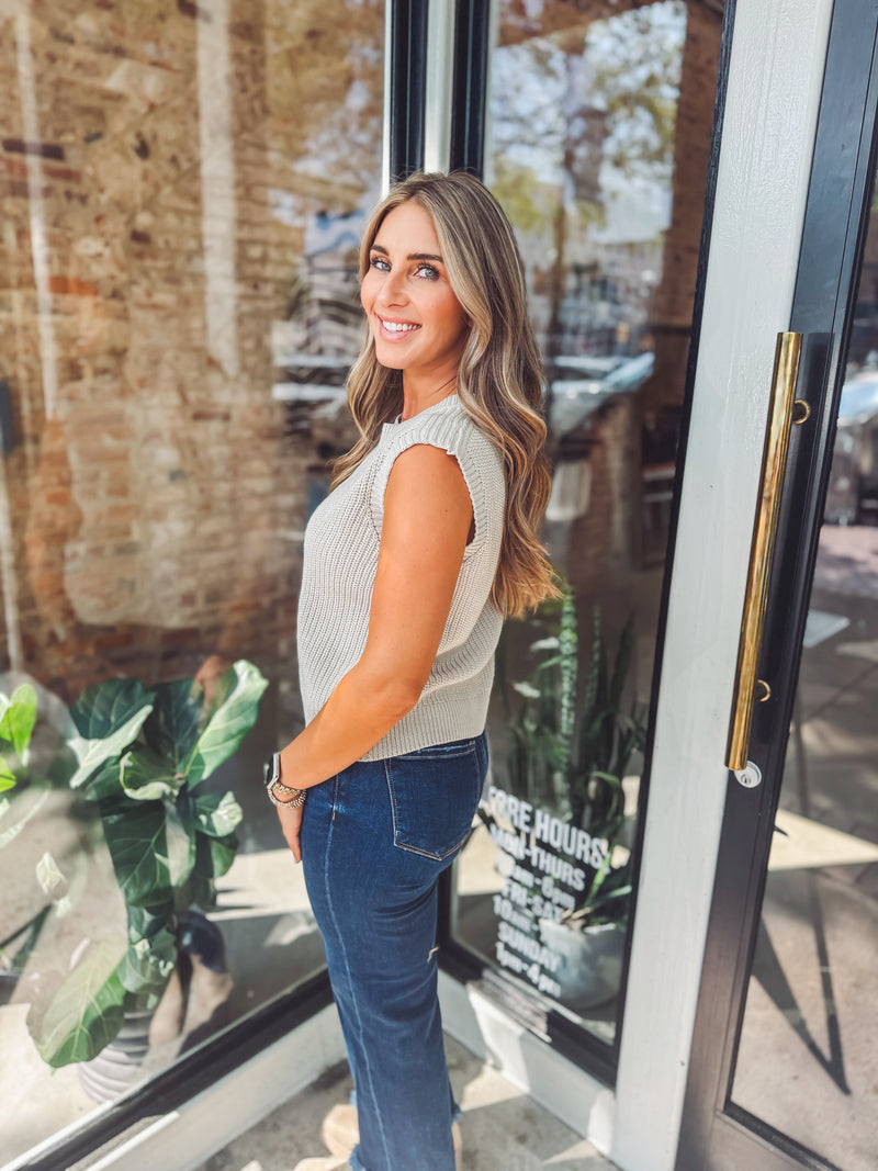 Bone knit sweater vest