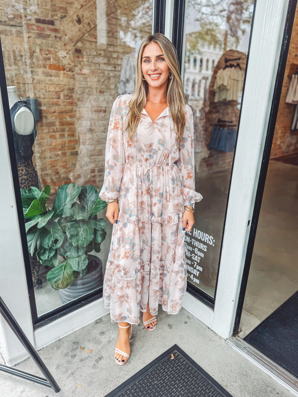 Muted floral maxi dress