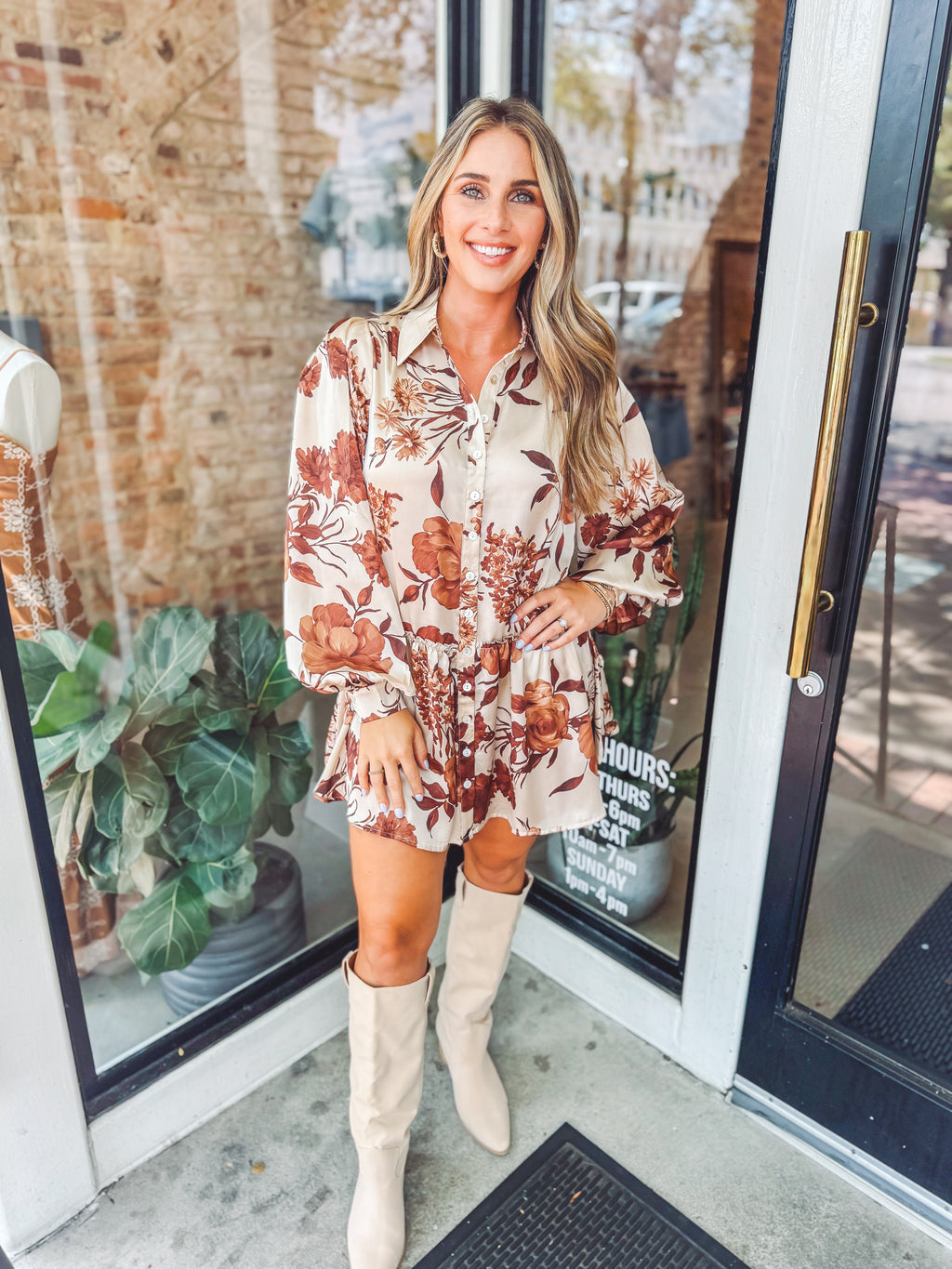Fall satin mini dress
