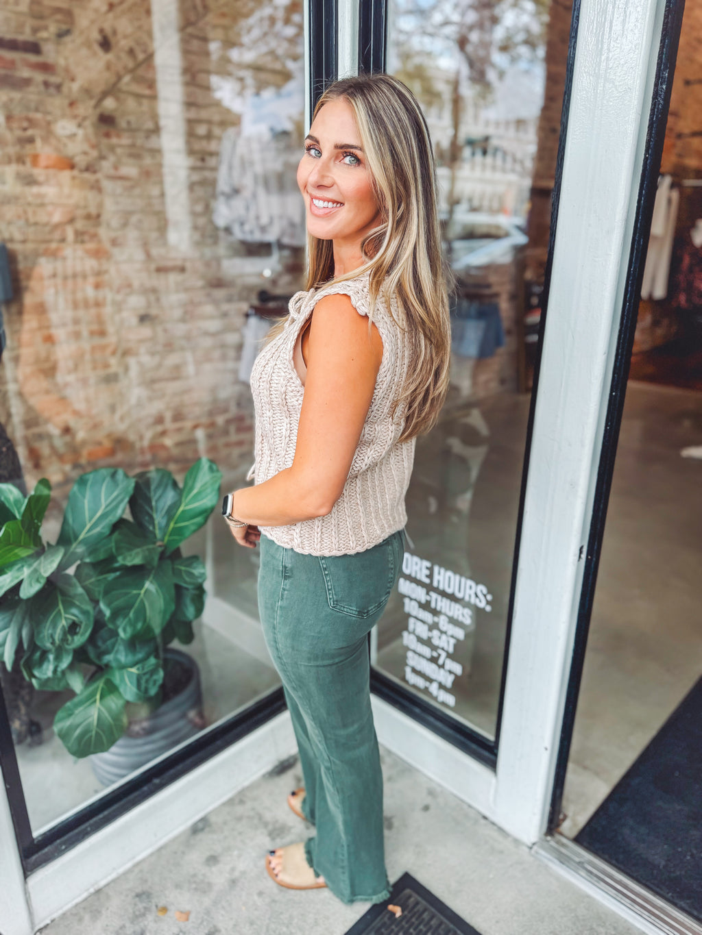 Frayed cut off denim - Olive