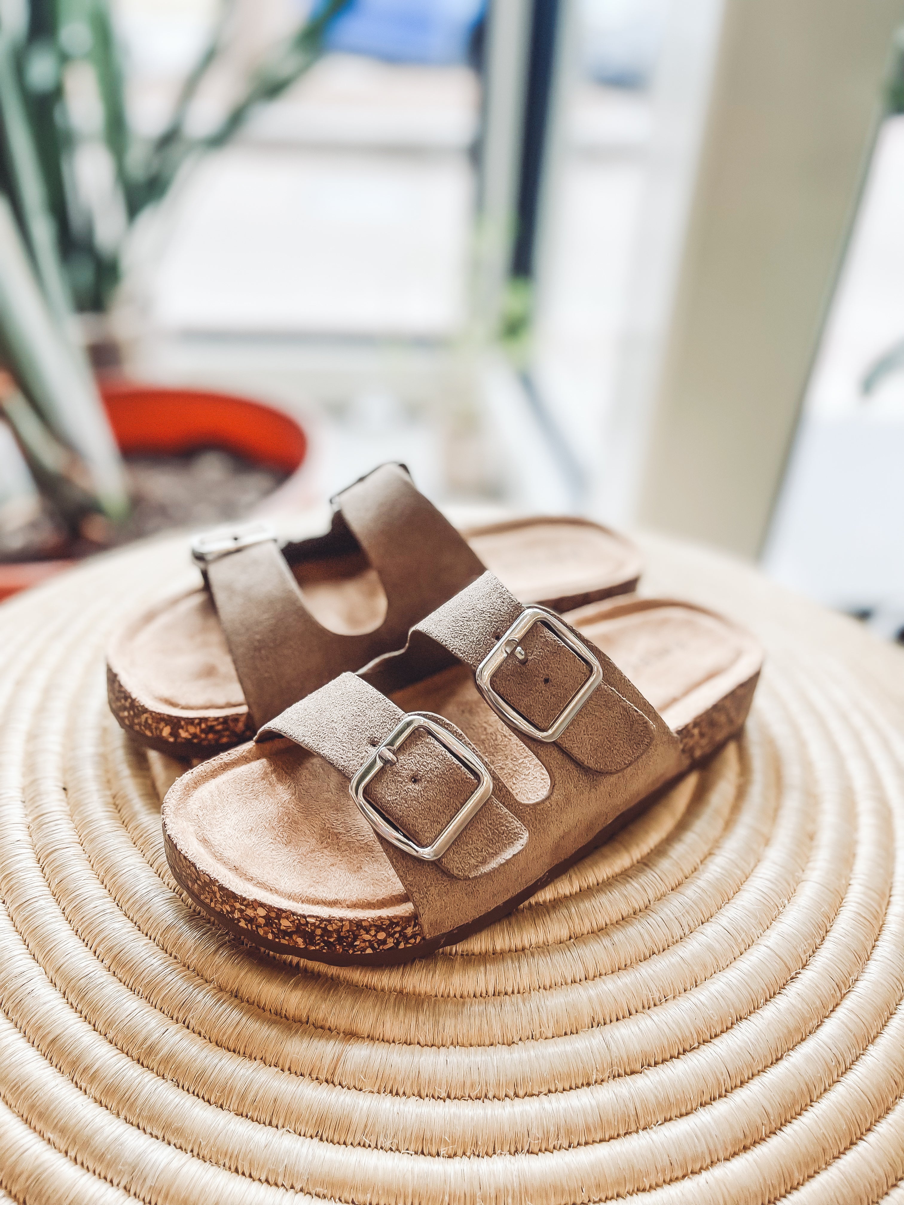 Birkenstock Tan Suede Two-Buckle Sandals Arizona - The Birkenstock Signature Double Band Sandal in  main image 3