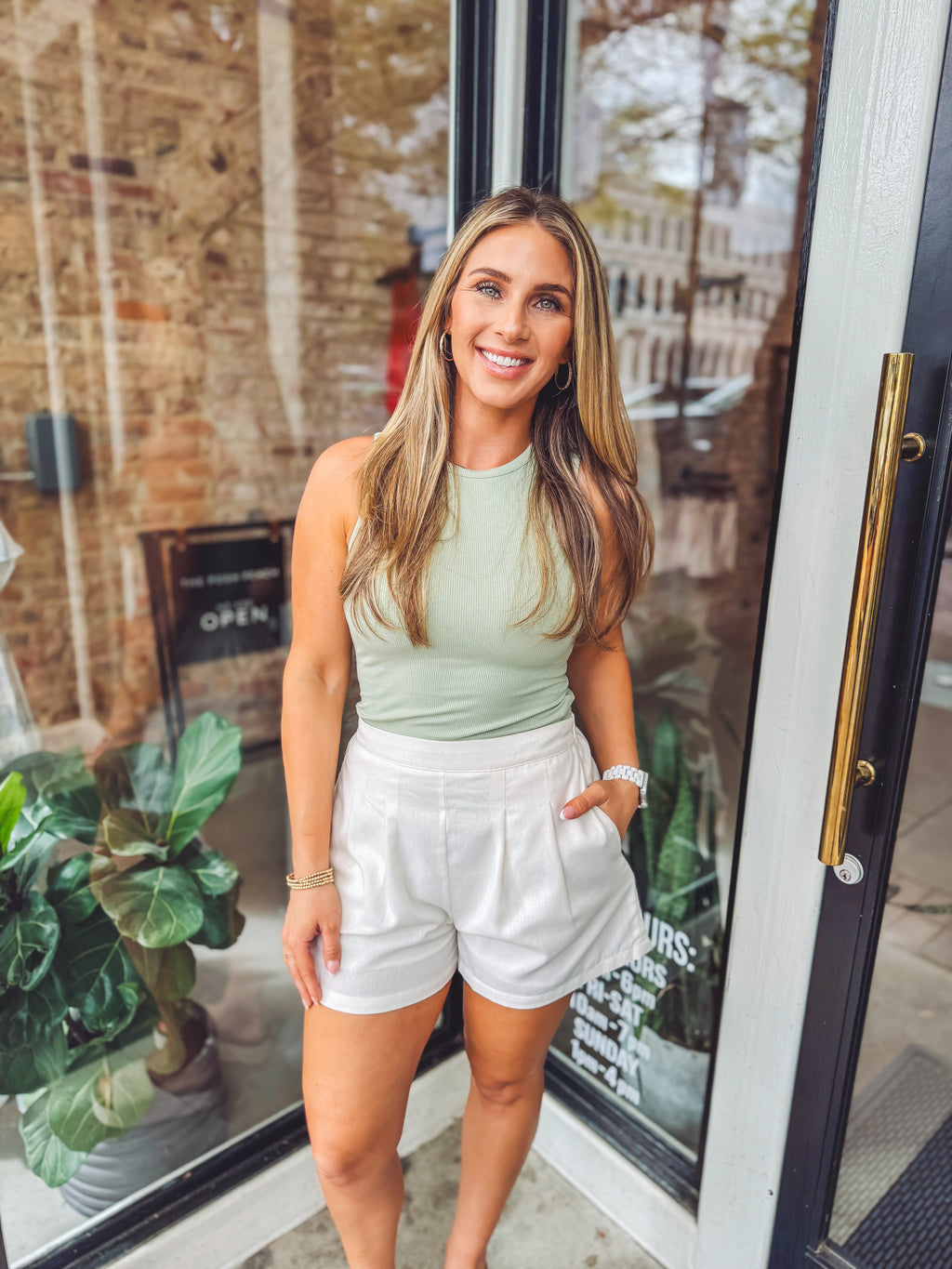 Round neck bodysuit -sage