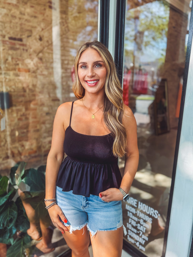 Peplum cami tank