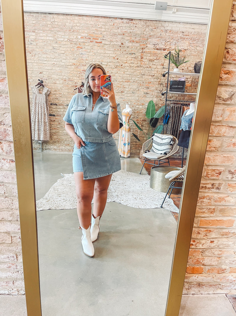 Double denim top