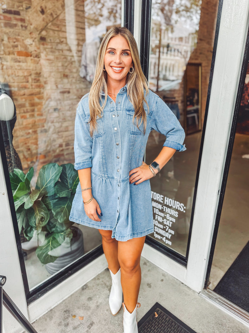 Denim mini dress