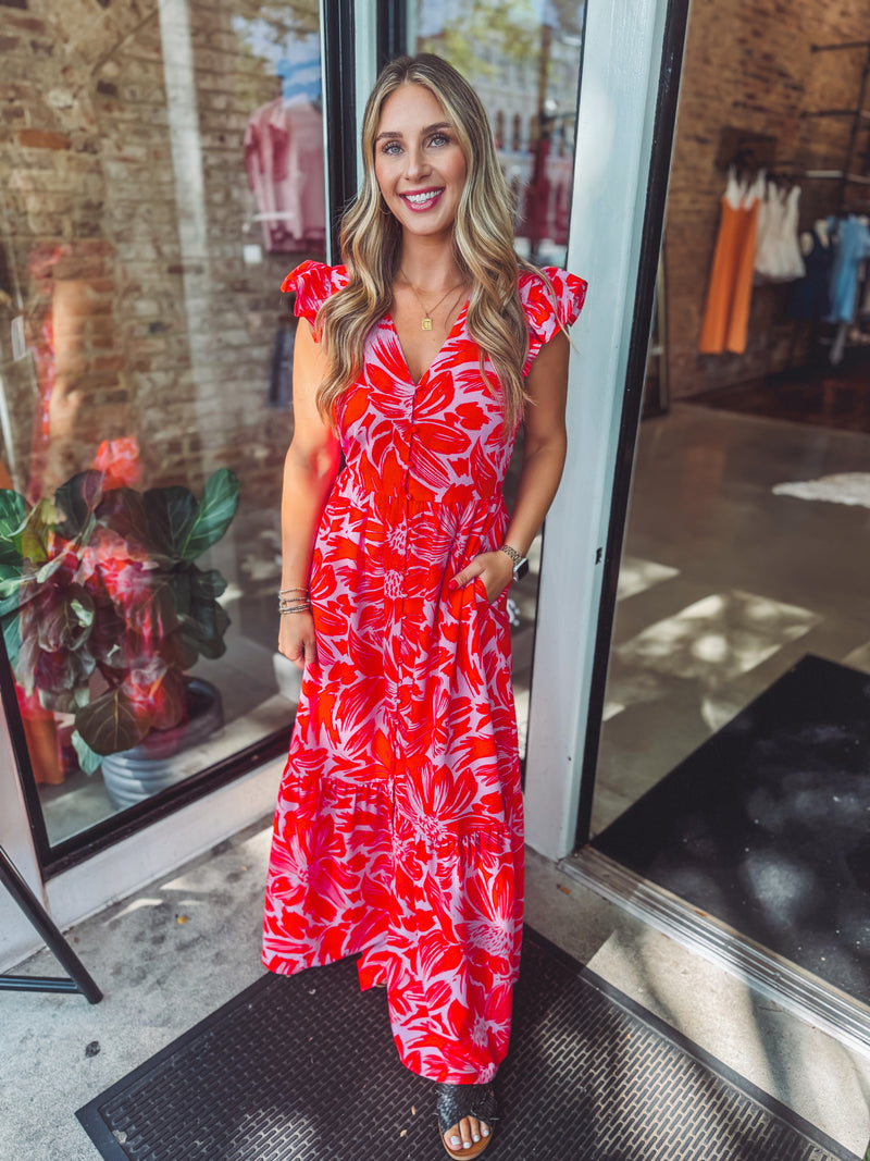 Flutter floral maxi
