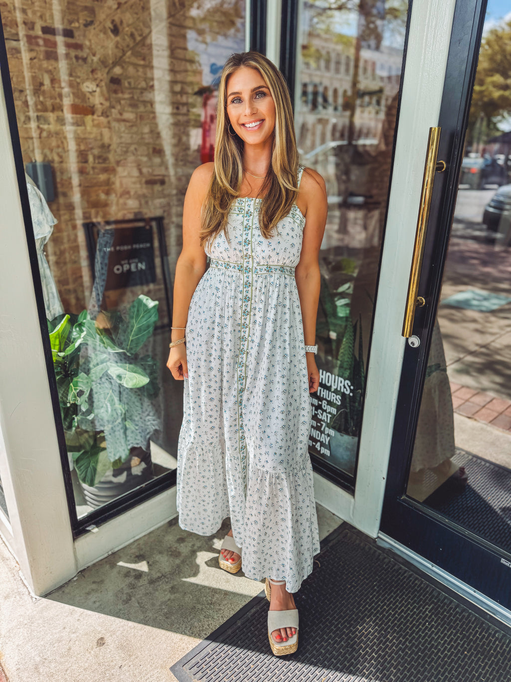 Spring floral maxi dress
