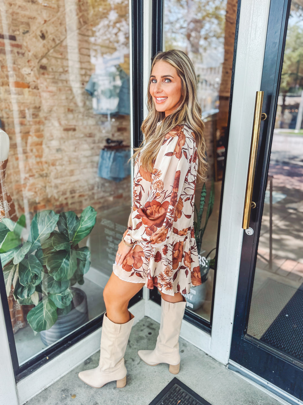 Fall satin mini dress