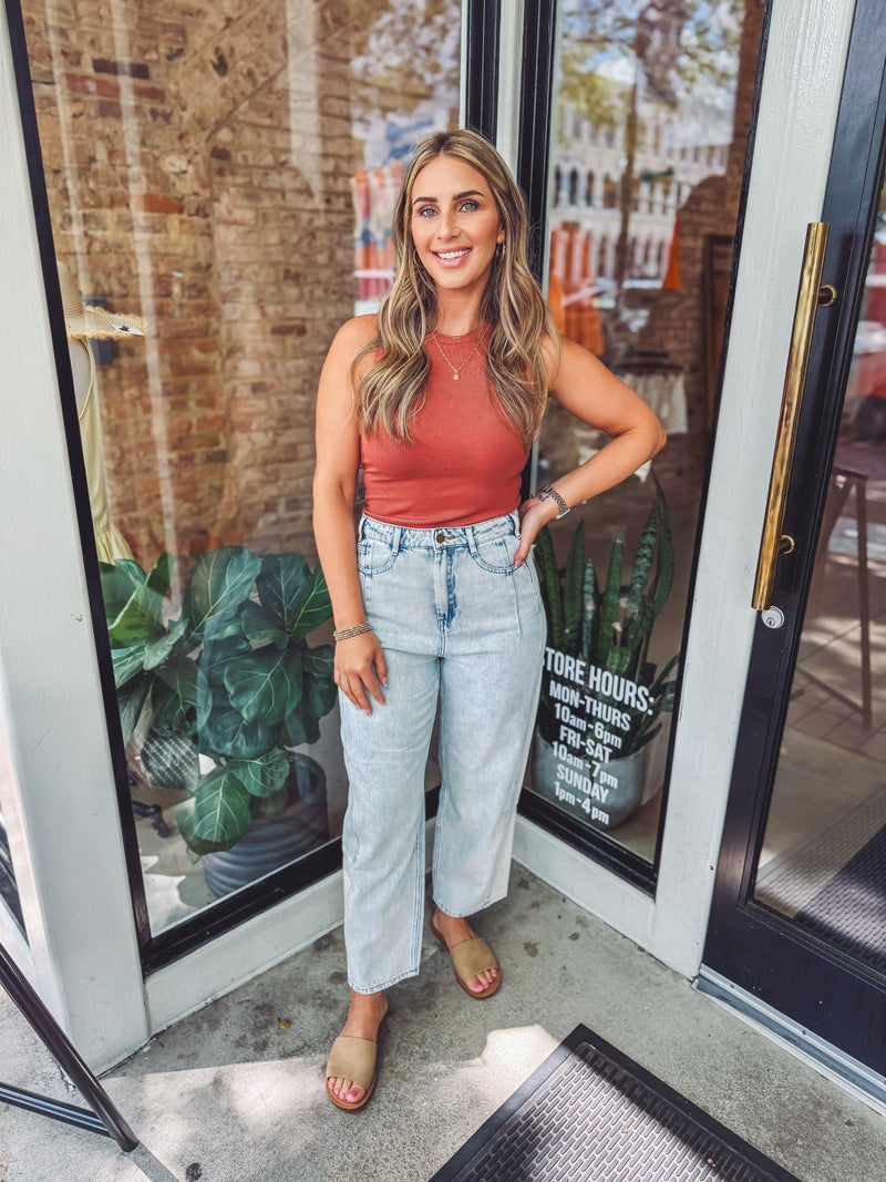 Round neck bodysuit - marsala