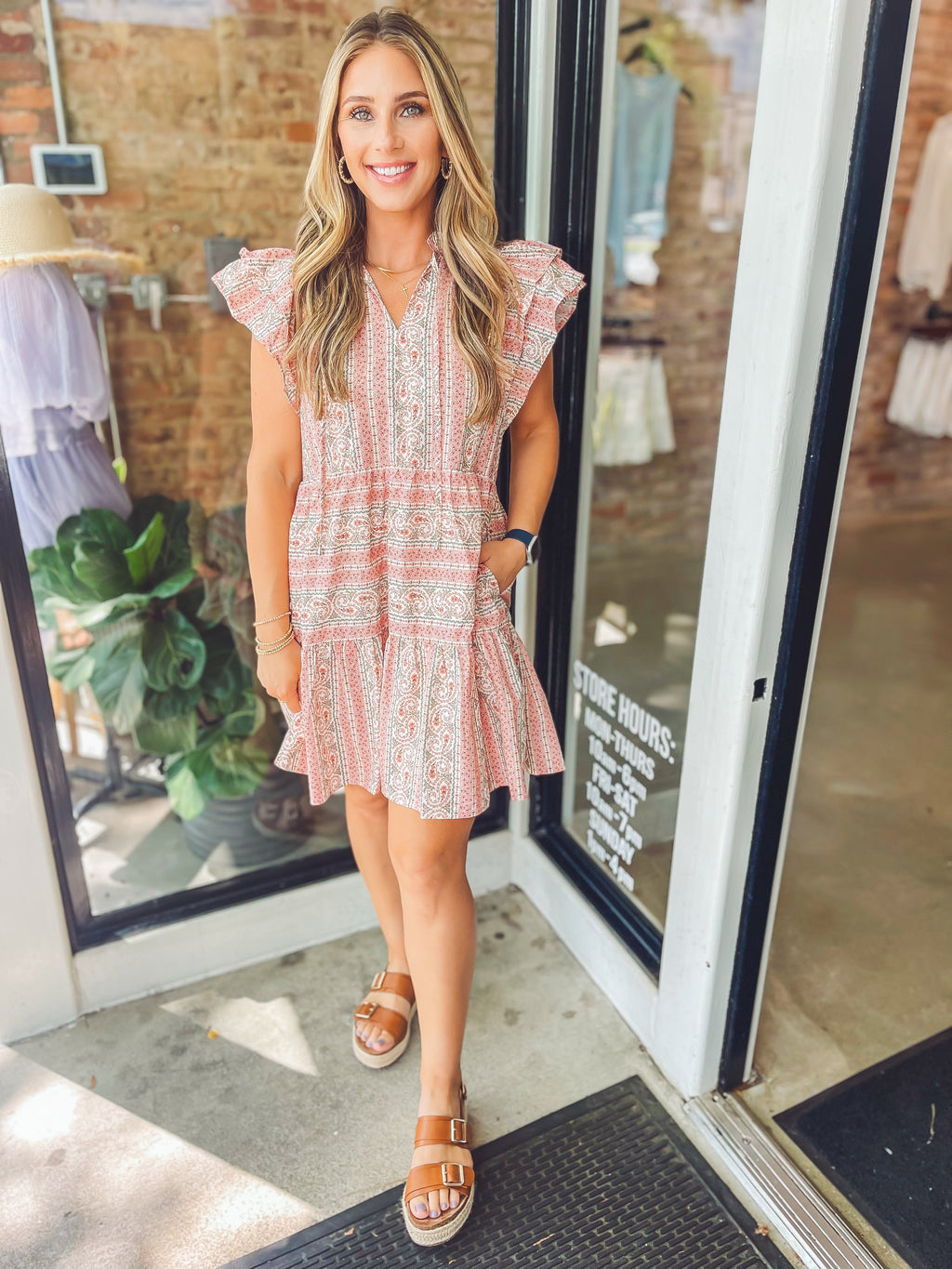 Multi print mini dress