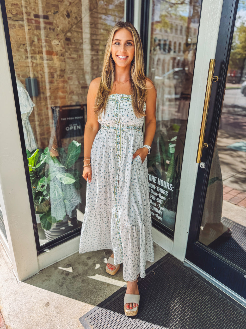 Spring floral maxi dress