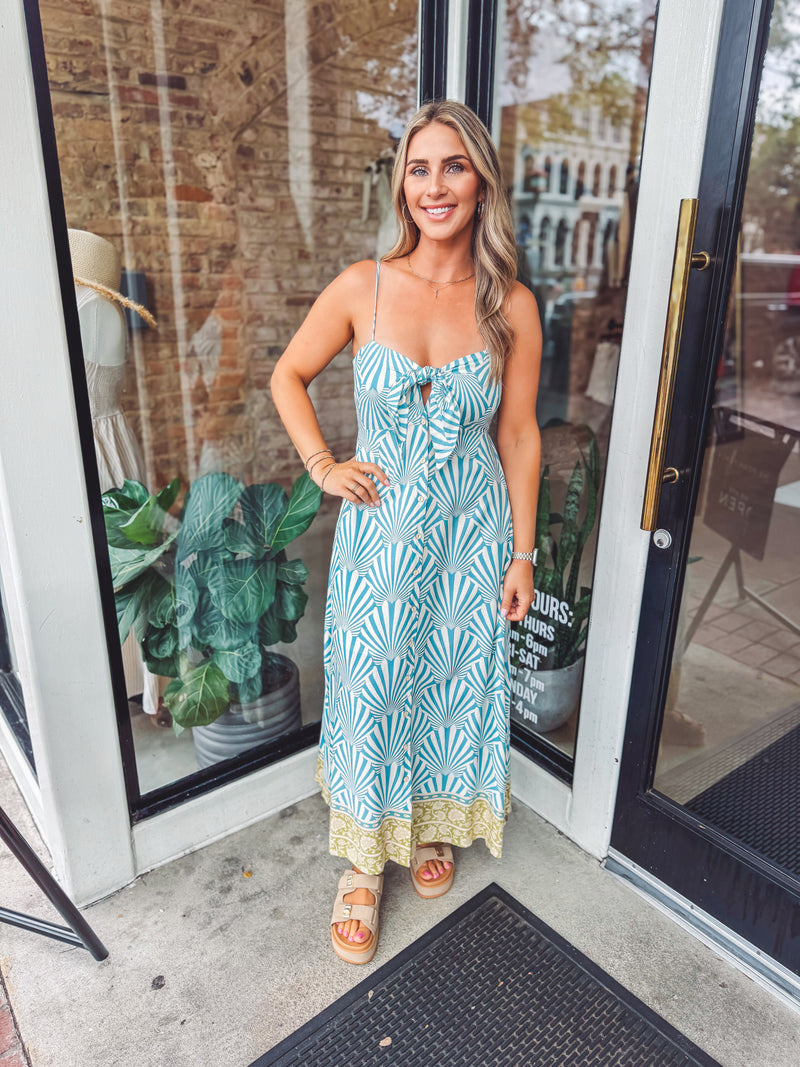 Multi print midi dress