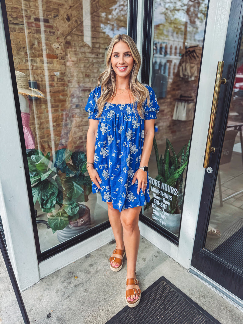 Embroidered mini dress