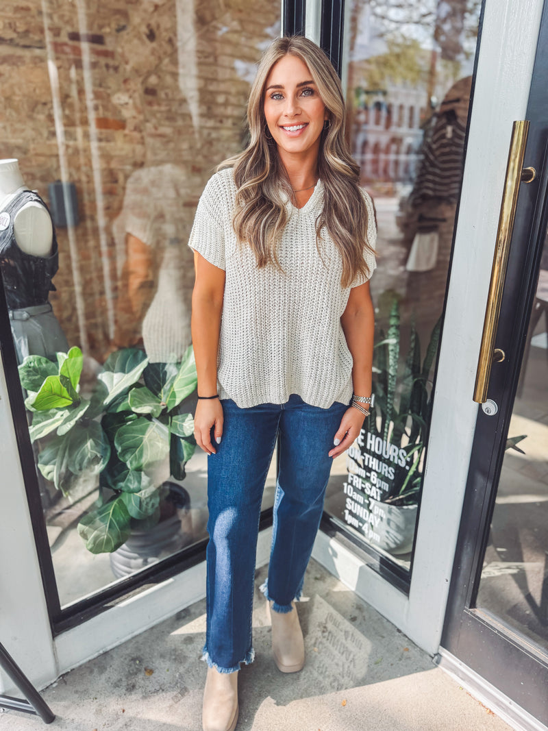 Knit sweater top - cream