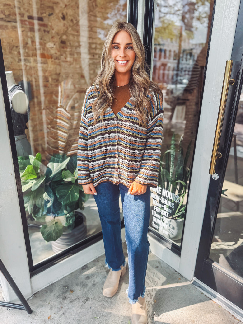 Multi stripe cardigan