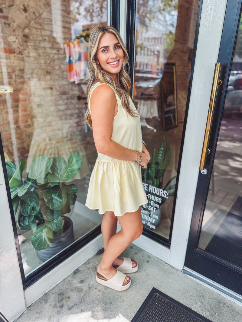 Living in yellow mini dress