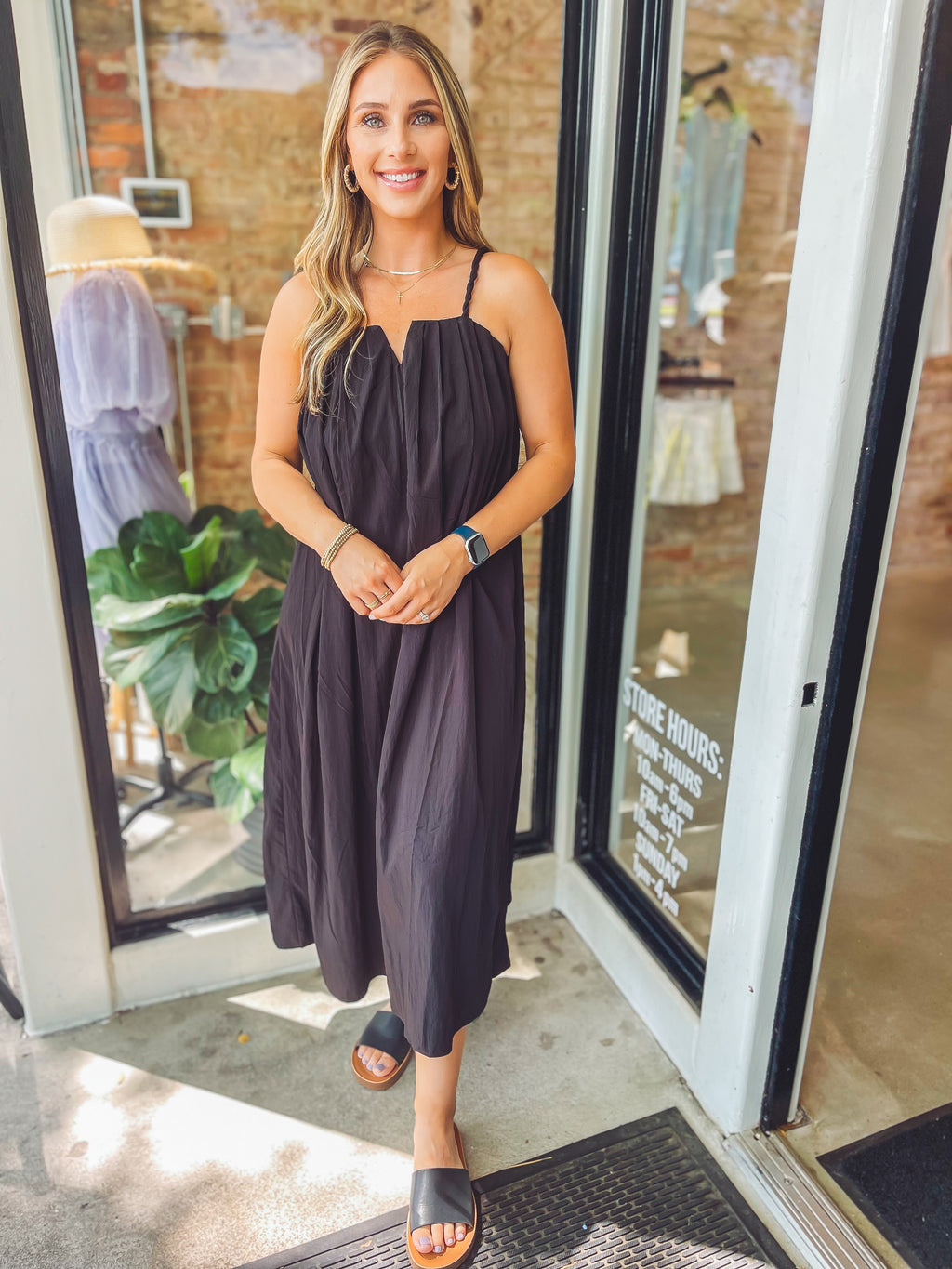 Black midi dress