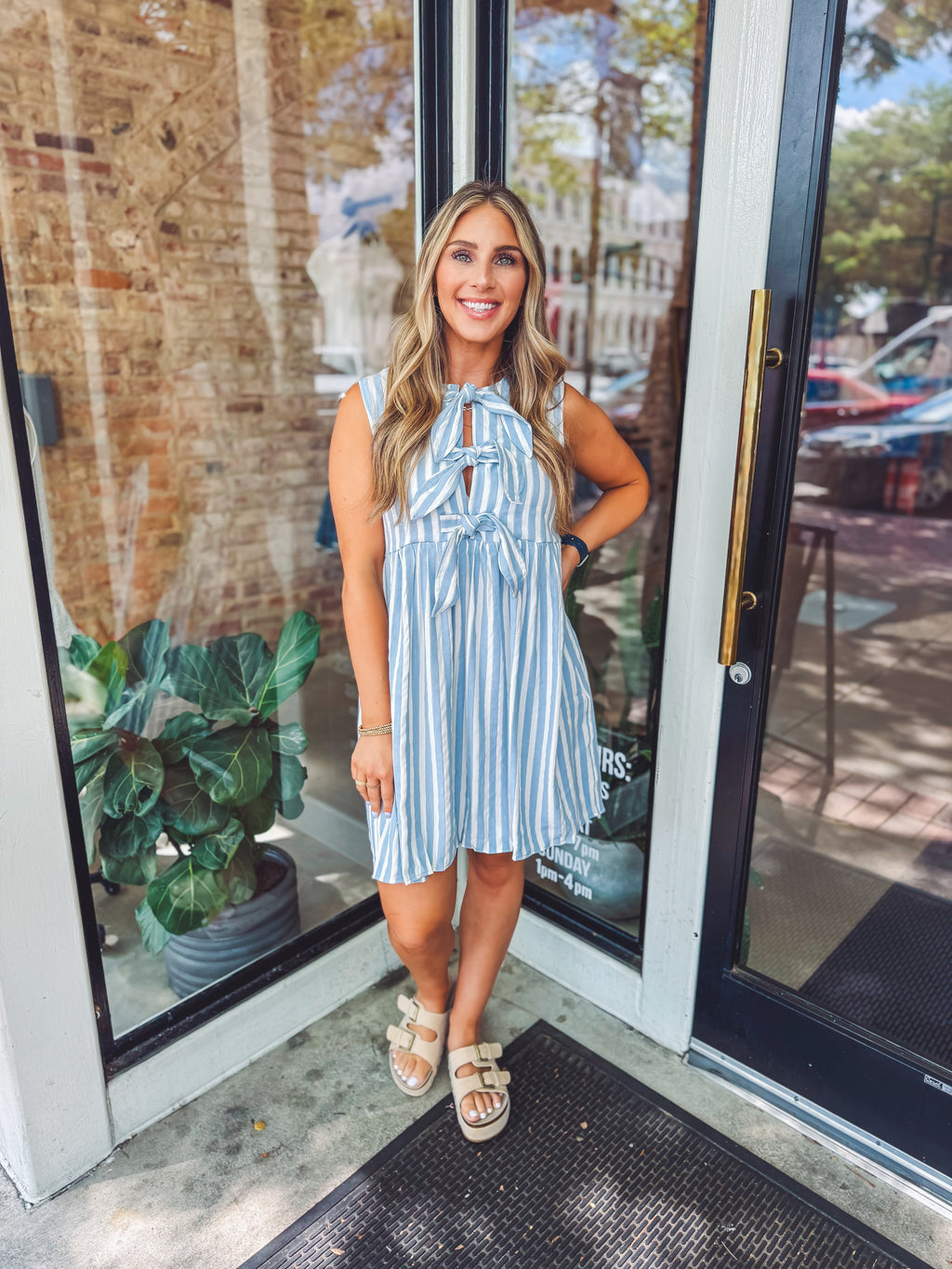 Striped and bow tied dress