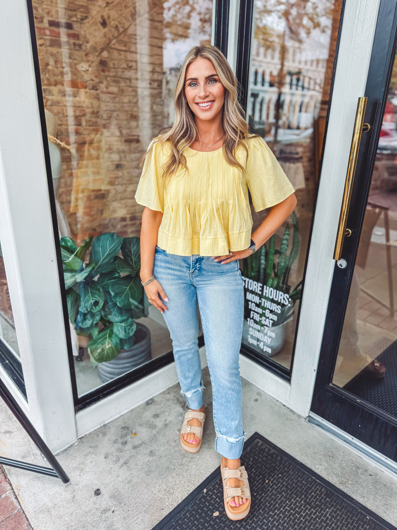 Pin tuck butter blouse