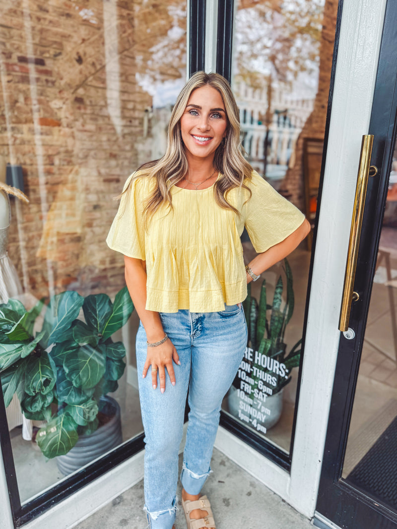 Pin tuck butter blouse