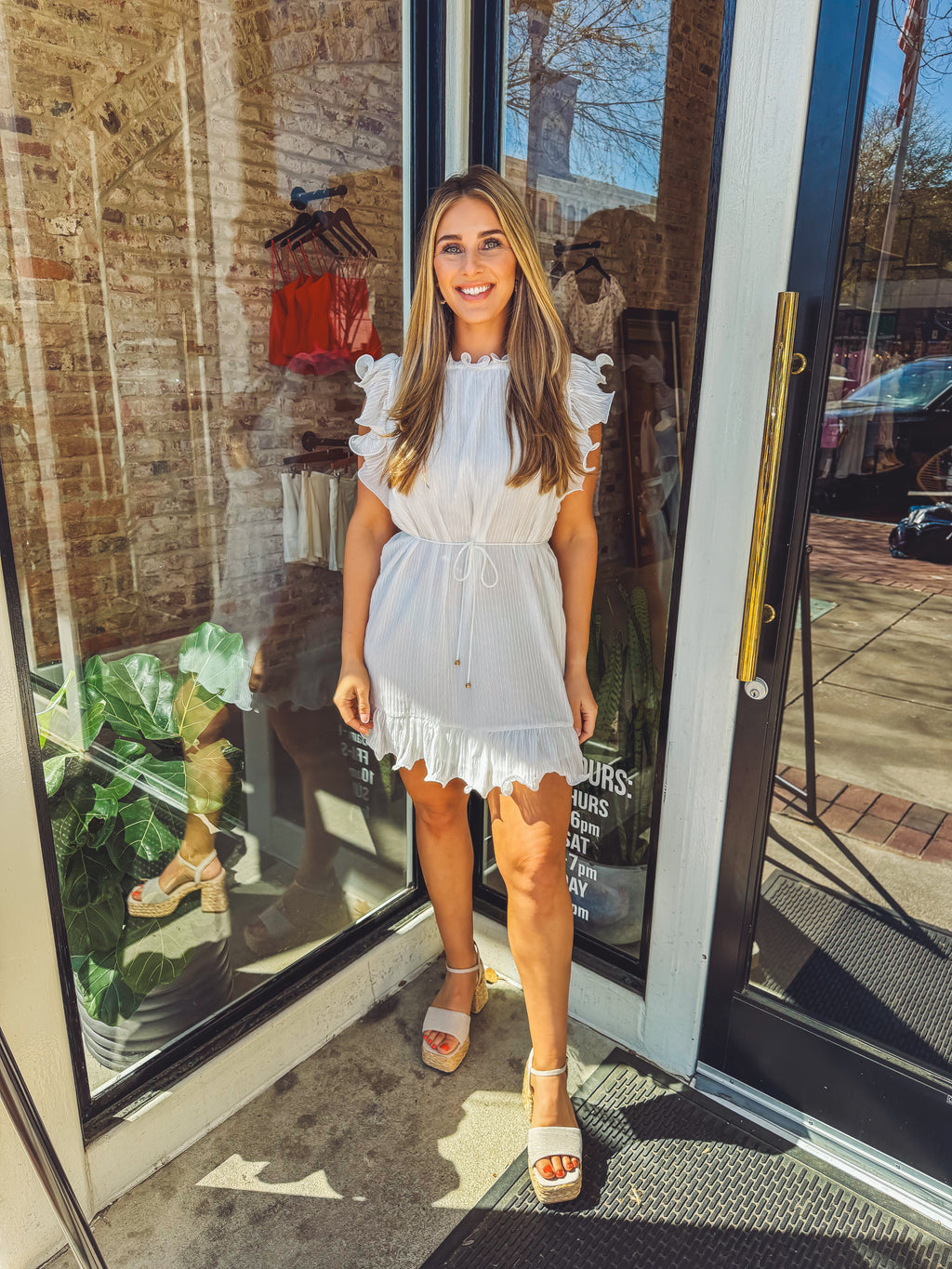 Pleated mini dress