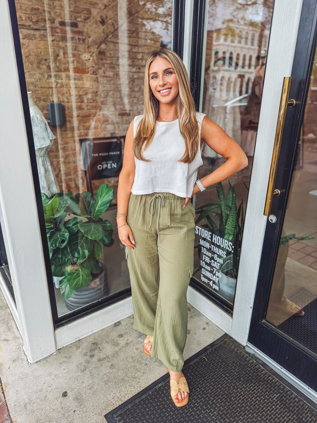 Olive cargo pants