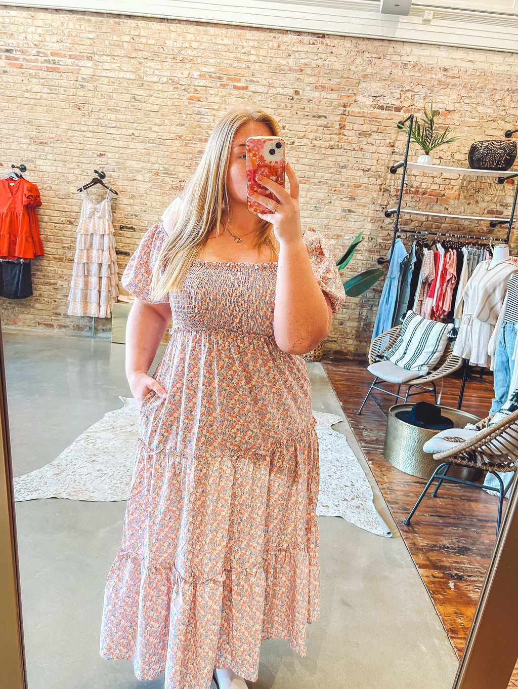Blushing in floral maxi